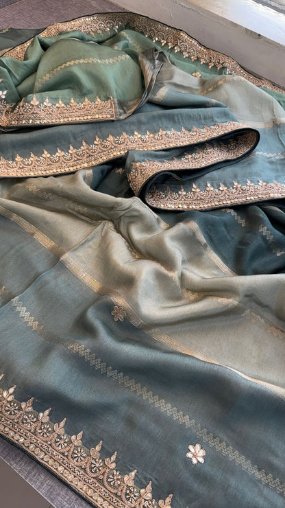 Zardozi Gotta Patti And Kutdana On Munga Silk Banarasi · 78 Artisan Hours of work · The Rajnandini Edit