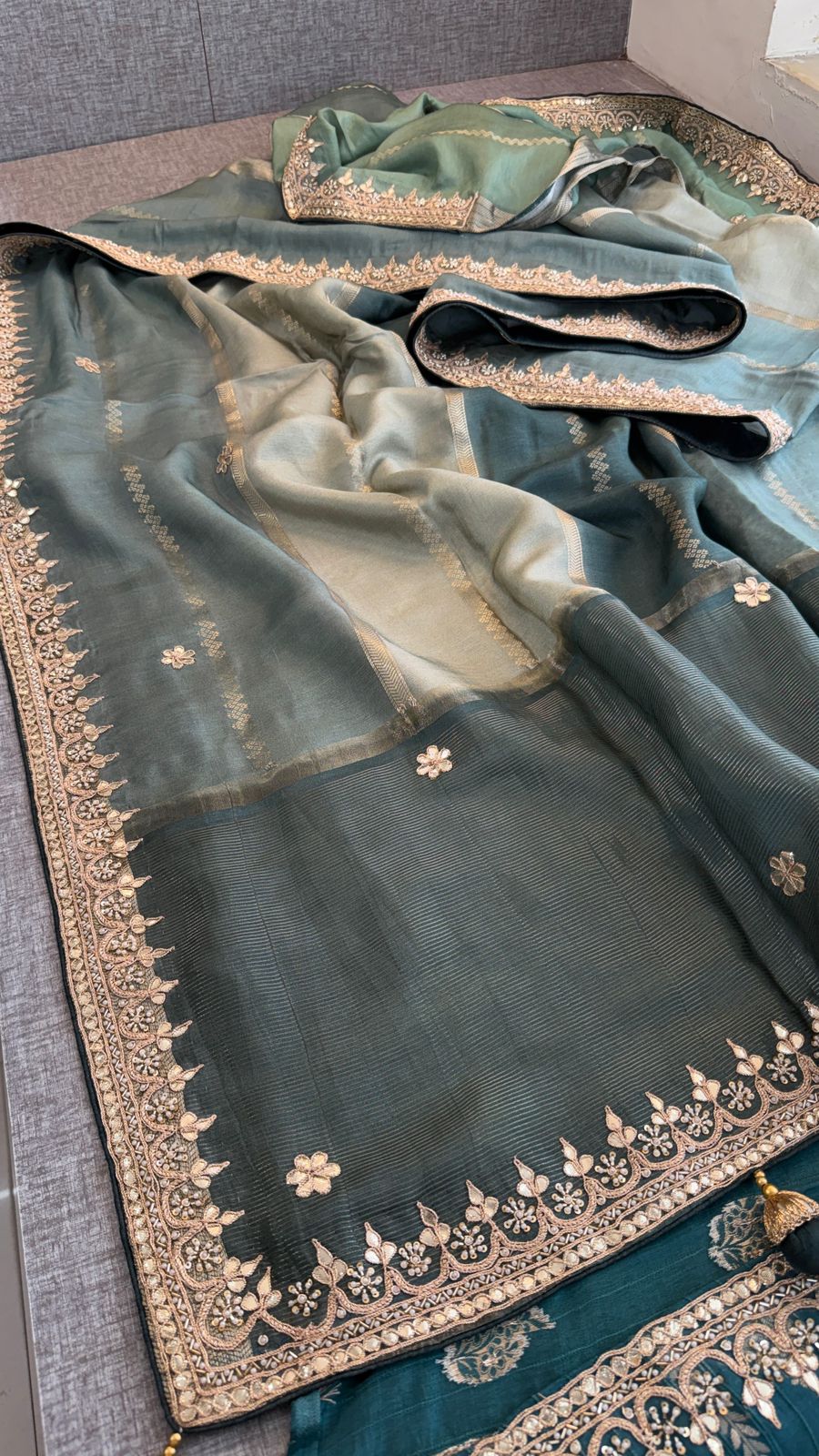 Zardozi Gotta Patti And Kutdana On Munga Silk Banarasi · 78 Artisan Hours of work · The Rajnandini Edit