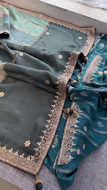 Zardozi Gotta Patti And Kutdana On Munga Silk Banarasi · 78 Artisan Hours of work · The Rajnandini Edit