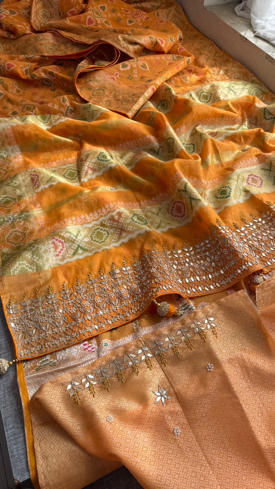Gotta Patti Zardozi And Resham On Patola Silk Banarasi · 44 Artisan Hours of work · The Rangmahal Edit