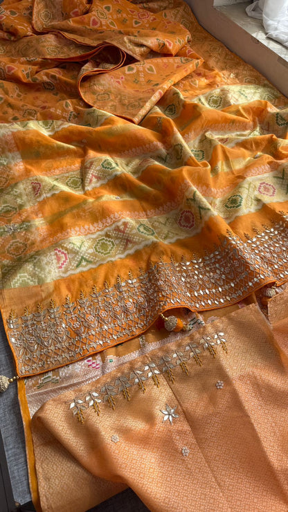 Gotta Patti Zardozi And Resham On Patola Silk Banarasi · 44 Artisan Hours of work · The Rangmahal Edit