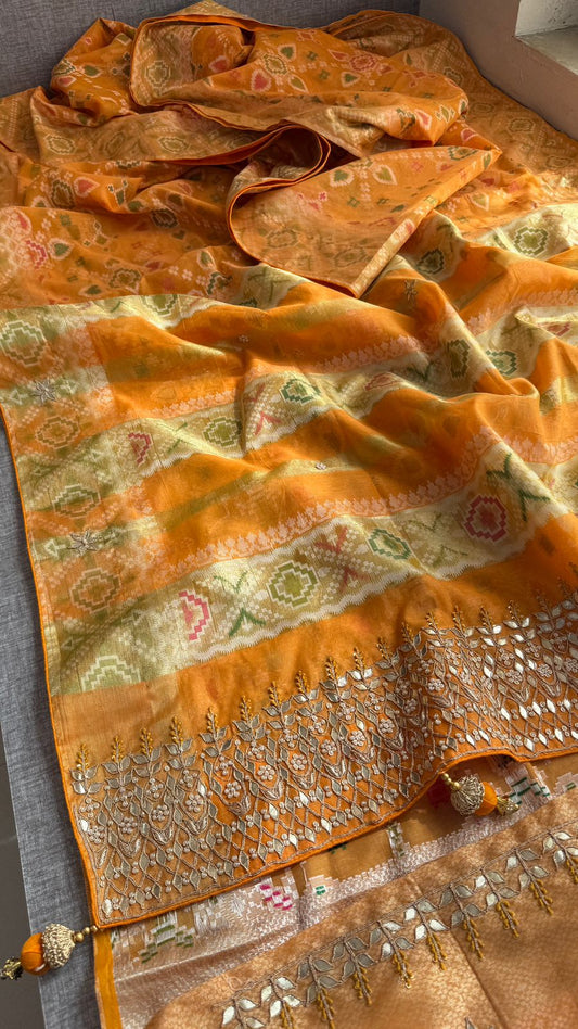Gotta Patti Zardozi And Resham On Patola Silk Banarasi · 44 Artisan Hours of work · The Rangmahal Edit