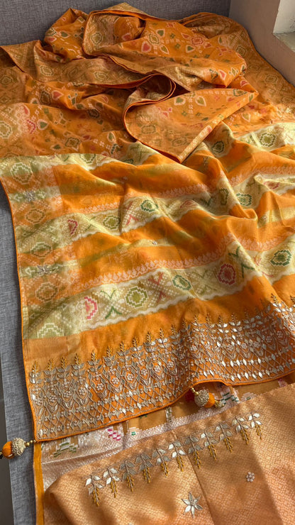 Gotta Patti Zardozi And Resham On Patola Silk Banarasi · 44 Artisan Hours of work · The Rangmahal Edit