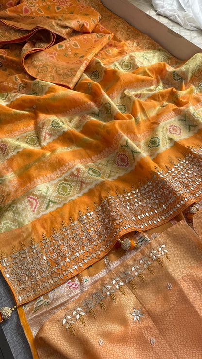 Gotta Patti Zardozi And Resham On Patola Silk Banarasi · 44 Artisan Hours of work · The Rangmahal Edit