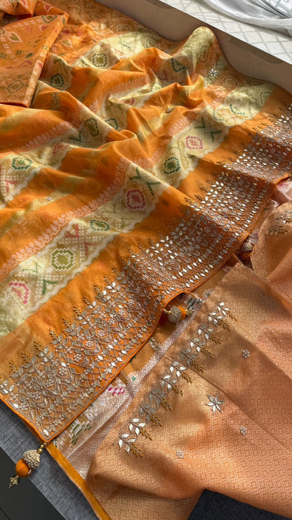Gotta Patti Zardozi And Resham On Patola Silk Banarasi · 44 Artisan Hours of work · The Rangmahal Edit