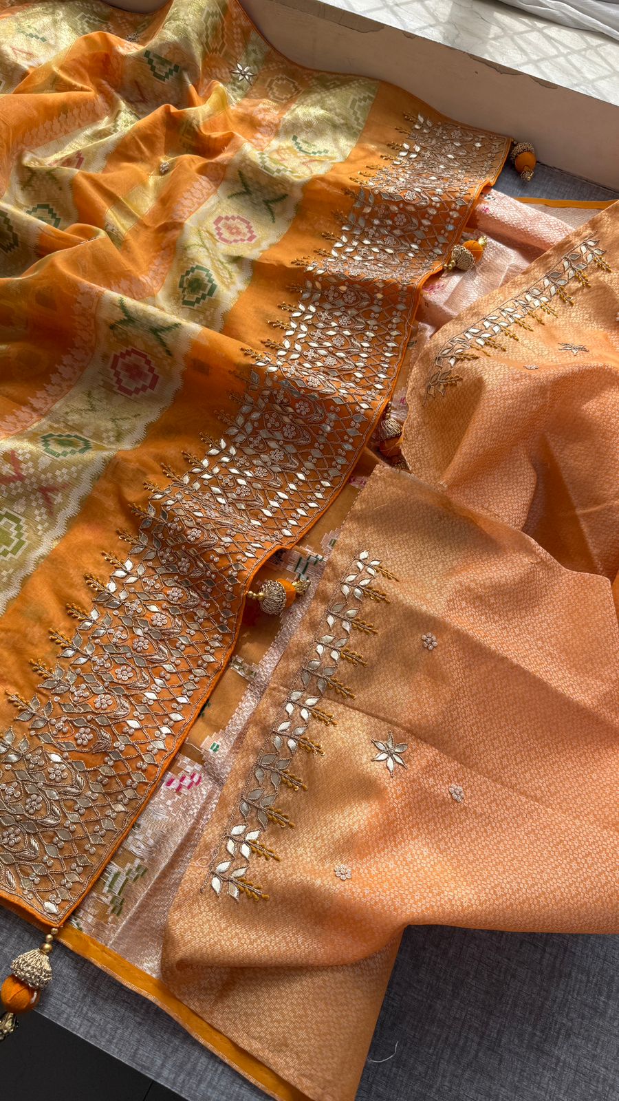 Gotta Patti Zardozi And Resham On Patola Silk Banarasi · 44 Artisan Hours of work · The Rangmahal Edit