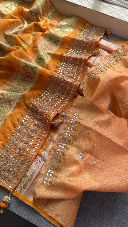 Gotta Patti Zardozi And Resham On Patola Silk Banarasi · 44 Artisan Hours of work · The Rangmahal Edit