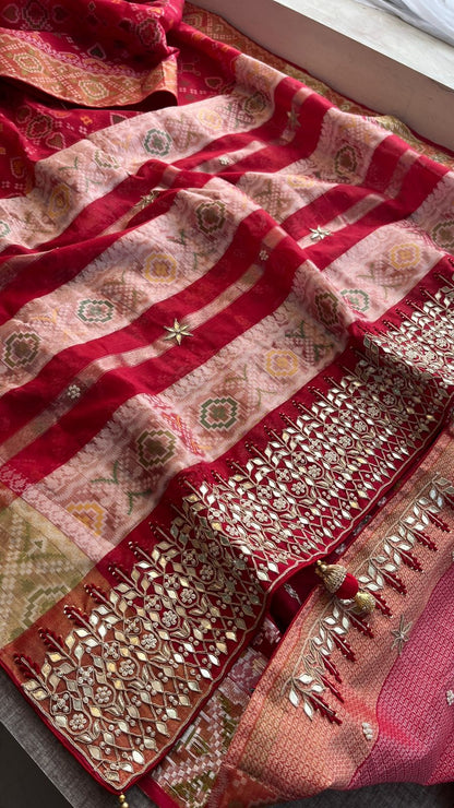 Gotta Patti Zardozi And Resham On Patola Silk Banarasi · 44 Artisan Hours of work · The Rangmahal Edit