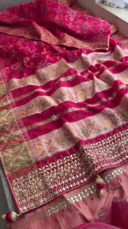 Gotta Patti Zardozi And Resham On Patola Silk Banarasi · 44 Artisan Hours of work · The Rangmahal Edit