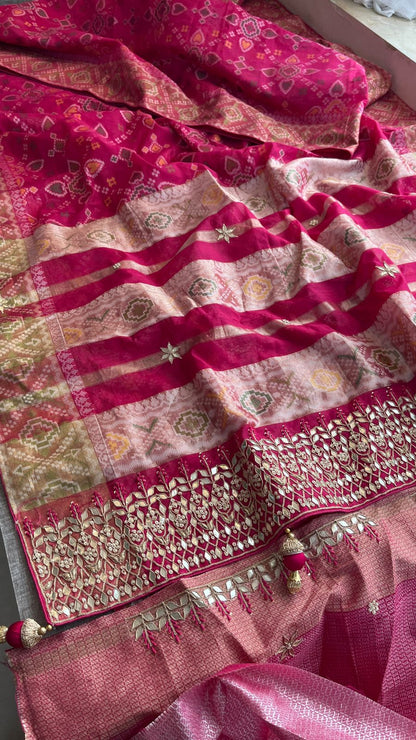 Gotta Patti Zardozi And Resham On Patola Silk Banarasi · 44 Artisan Hours of work · The Rangmahal Edit
