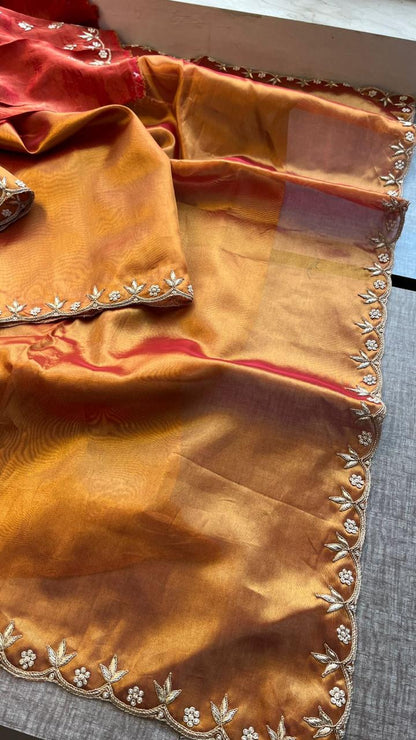 Zardozi Sequins And Pearl On Tissue Silk · 36 Artisan Hours of work · The Noor Edit