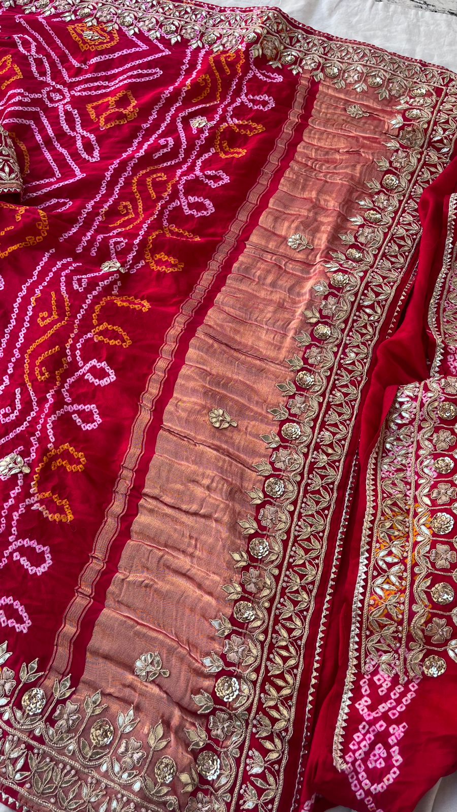 Zardozi Pearl And Gotta Patti On Pure Gajji Silk · 160 Artisan Hours of work · The Heirloom Edit