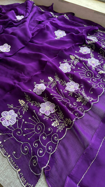 Pearl, Kutdana & Artisan Appliqué On Pure Soft Silk · 42 Artisan Hours of Work · The Meher Gul Edit