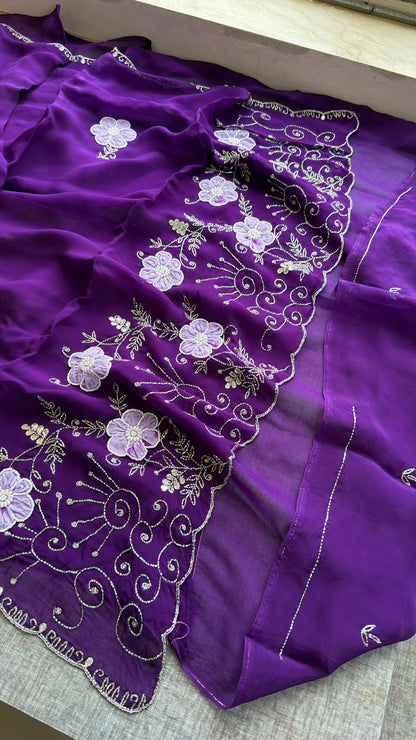 Pearl, Kutdana & Artisan Appliqué On Pure Soft Silk · 42 Artisan Hours of Work · The Meher Gul Edit
