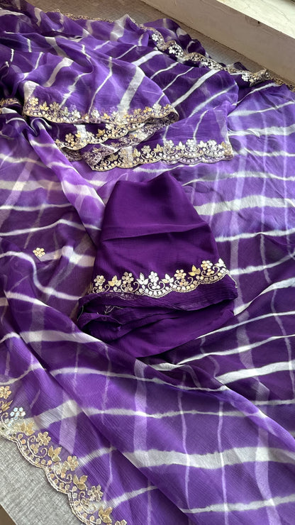 Gota Patti & Kutdana On Pure Chiffon Leheriya · 45 Artisan Hours of Work · The Rangrez Gul Edit