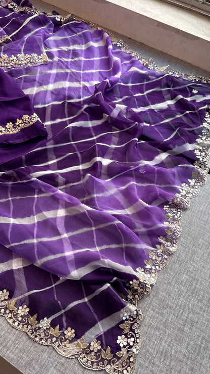Gota Patti & Kutdana On Pure Chiffon Leheriya · 45 Artisan Hours of Work · The Rangrez Gul Edit