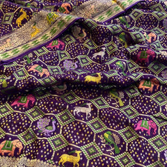 Pure Heavy Khaddi Georgette Saree with Bandhani & Meena Banarasi Weaving