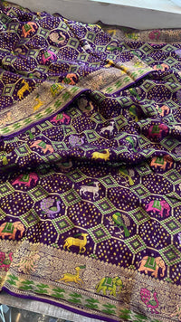 Pure Heavy Khaddi Georgette Saree with Bandhani & Meena Banarasi Weaving