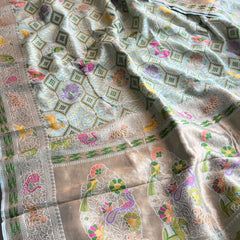 Pure Heavy Khaddi Georgette Saree with Bandhani & Meena Banarasi Weaving