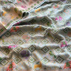 Pure Heavy Khaddi Georgette Saree with Bandhani & Meena Banarasi Weaving