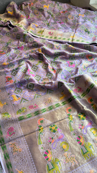 Pure Heavy Khaddi Georgette Saree with Bandhani & Meena Banarasi Weaving
