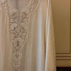 Dyeable Mul Chanderi Kurta Dupatta Set with Elegant Mukaish Work