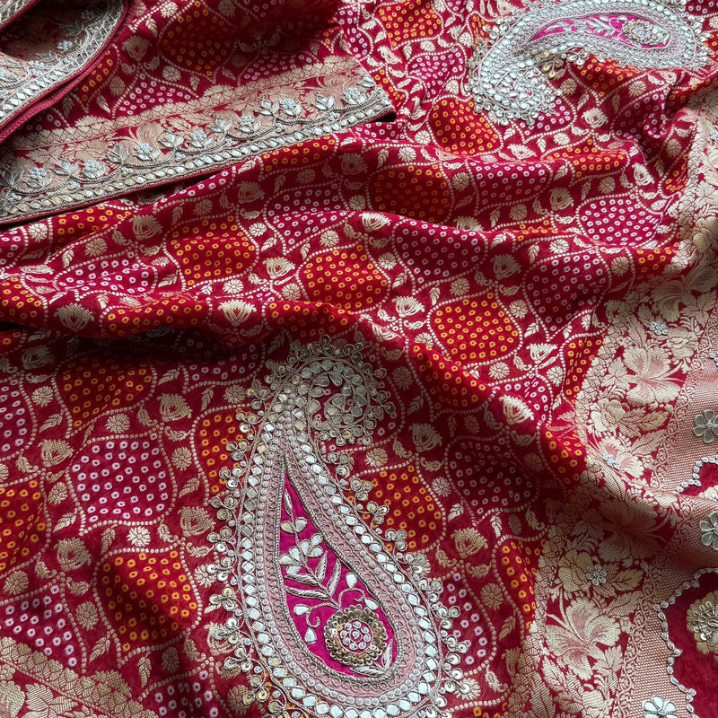 Khaddi Georgette Banarasi Saree with Gotapatti & Pearl Work