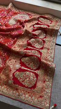 Khaddi Georgette Banarasi Saree with Gotapatti & Pearl Work