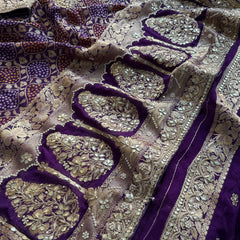 Khaddi Georgette Banarasi Saree with Gotapatti & Pearl Work