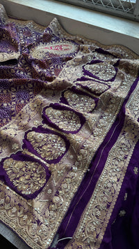 Khaddi Georgette Banarasi Saree with Gotapatti & Pearl Work