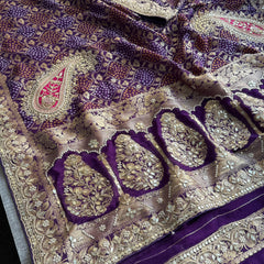 Khaddi Georgette Banarasi Saree with Gotapatti & Pearl Work