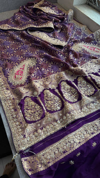 Khaddi Georgette Banarasi Saree with Gotapatti & Pearl Work