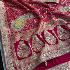 Khaddi Georgette Banarasi Saree with Gotapatti & Pearl Work
