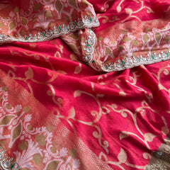 Kora Patola Banarasi Saree with Zardozi & Anchor Work