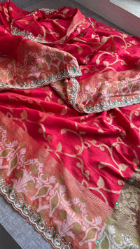 Kora Patola Banarasi Saree with Zardozi & Anchor Work