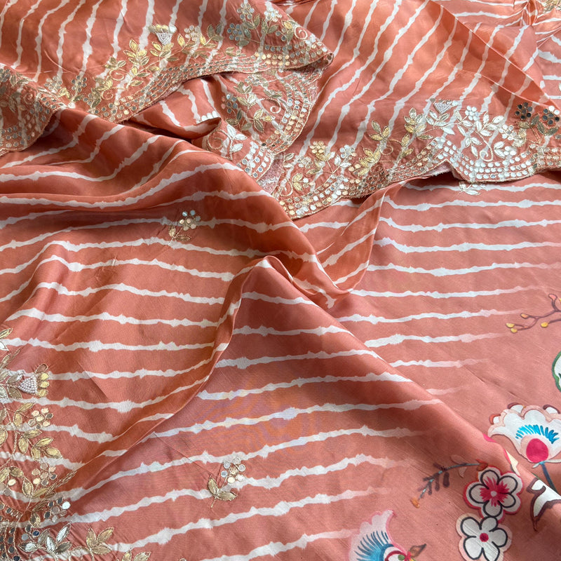 Munga Crepe Silk Saree with Kasab & Gotapatti Detailing