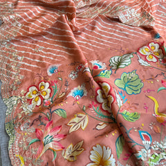 Munga Crepe Silk Saree with Kasab & Gotapatti Detailing