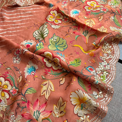 Munga Crepe Silk Saree with Kasab & Gotapatti Detailing