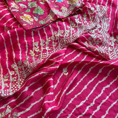 Munga Crepe Silk Saree with Kasab & Gotapatti Detailing