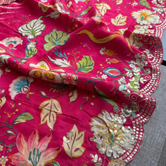 Munga Crepe Silk Saree with Kasab & Gotapatti Detailing