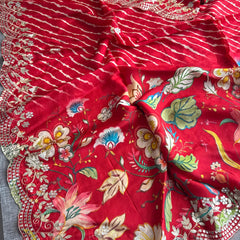 Munga Crepe Silk Saree with Kasab & Gotapatti Detailing