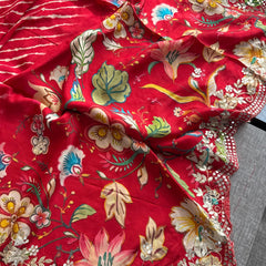 Munga Crepe Silk Saree with Kasab & Gotapatti Detailing