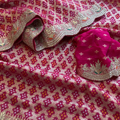 Munga Silk Banarasi Saree with Pearl, Resham & Kutdana