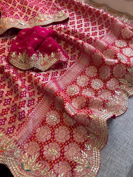 Munga Silk Banarasi Saree with Pearl, Resham & Kutdana