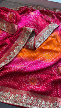 Munga Silk Banarasi Saree with Pearl, Resham & Kutdana