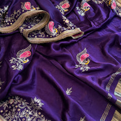 Gajji Silk Banarasi Saree with Zardozi & Pearl Detailing