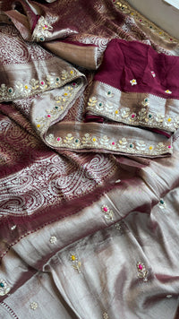 Khaddi Georgette Banarasi Silk Saree with Zardozi & Gotapatti Detailing