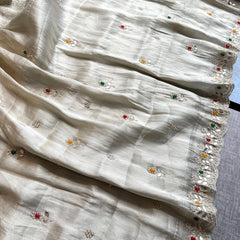 Khaddi Georgette Banarasi Silk Saree with Zardozi & Gotapatti Detailing