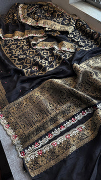 Pure Soft Munga Silk Saree with Zardozi, Resham & Pearl Work