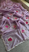 Lavender Lilac With Pink Zardozi Butti Work